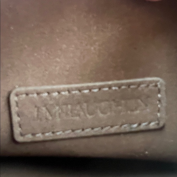 J. McLaughlin Tessare Suede Handbag Tote Brown Woven - Picture 8 of 9